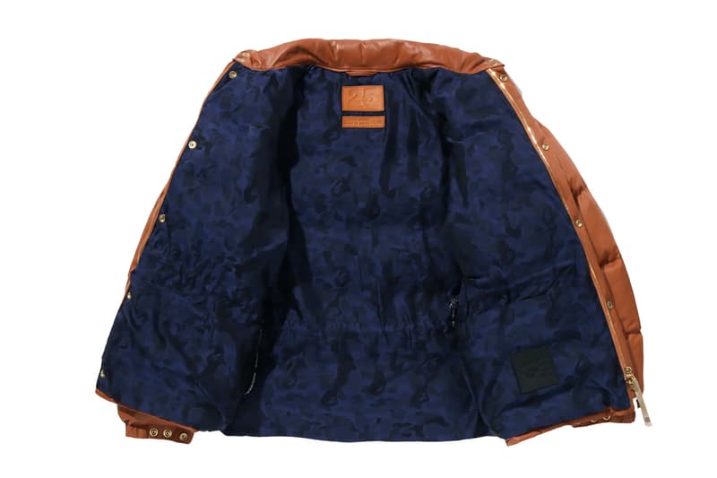BAPE® Relaunches the Leather Classic Down Celebrating A Quarter-Century of Luxury limited edition camo navy brown purple black