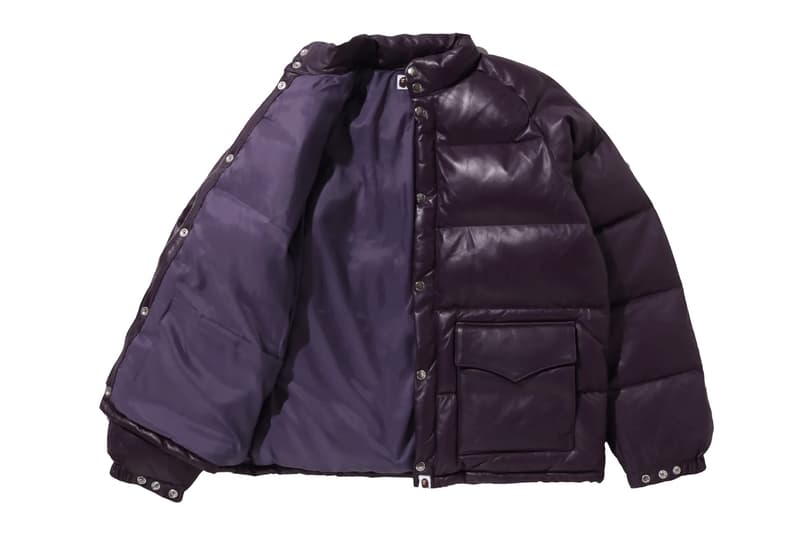 BAPE® Relaunches the Leather Classic Down Celebrating A Quarter-Century of Luxury limited edition camo navy brown purple black
