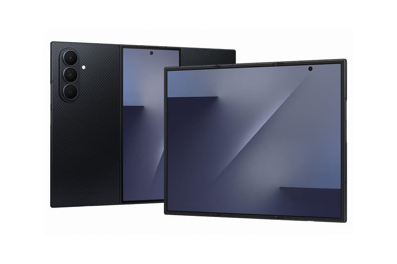 Samsung Galaxy Z TriFold unfolded showing 10-inch Dynamic AMOLED 2X display and triple-panel dual-hinge design