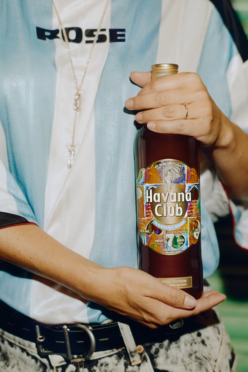 martine rose havana club collaboration bottle limited edition campaign cuba jamaica interview fall winter 2025 heart print mosaic dance color texture
