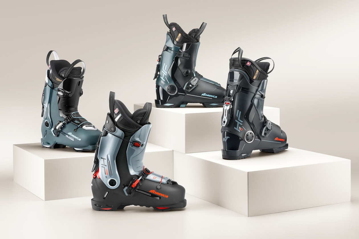 nordica hf boot ski skiwear single click rear entry system design technical double axis pivot cork liner primaloft footwear boots