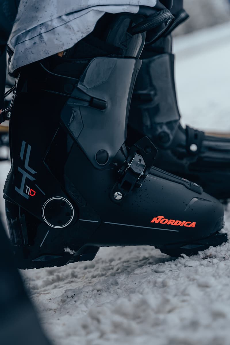 nordica hf boot ski skiwear single click rear entry system design technical double axis pivot cork liner primaloft footwear boots 