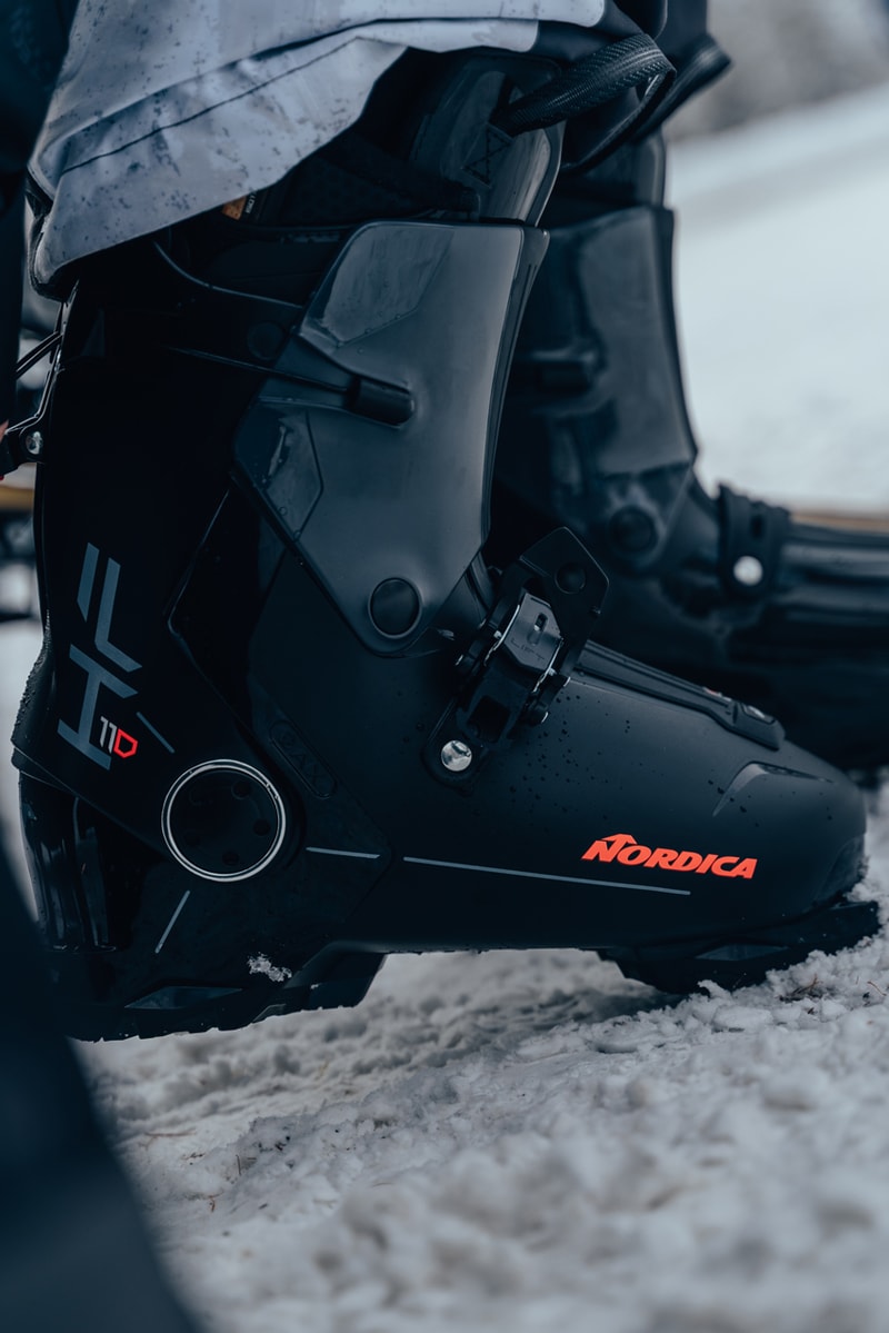 nordica hf boot ski skiwear single click rear entry system design technical double axis pivot cork liner primaloft footwear boots 