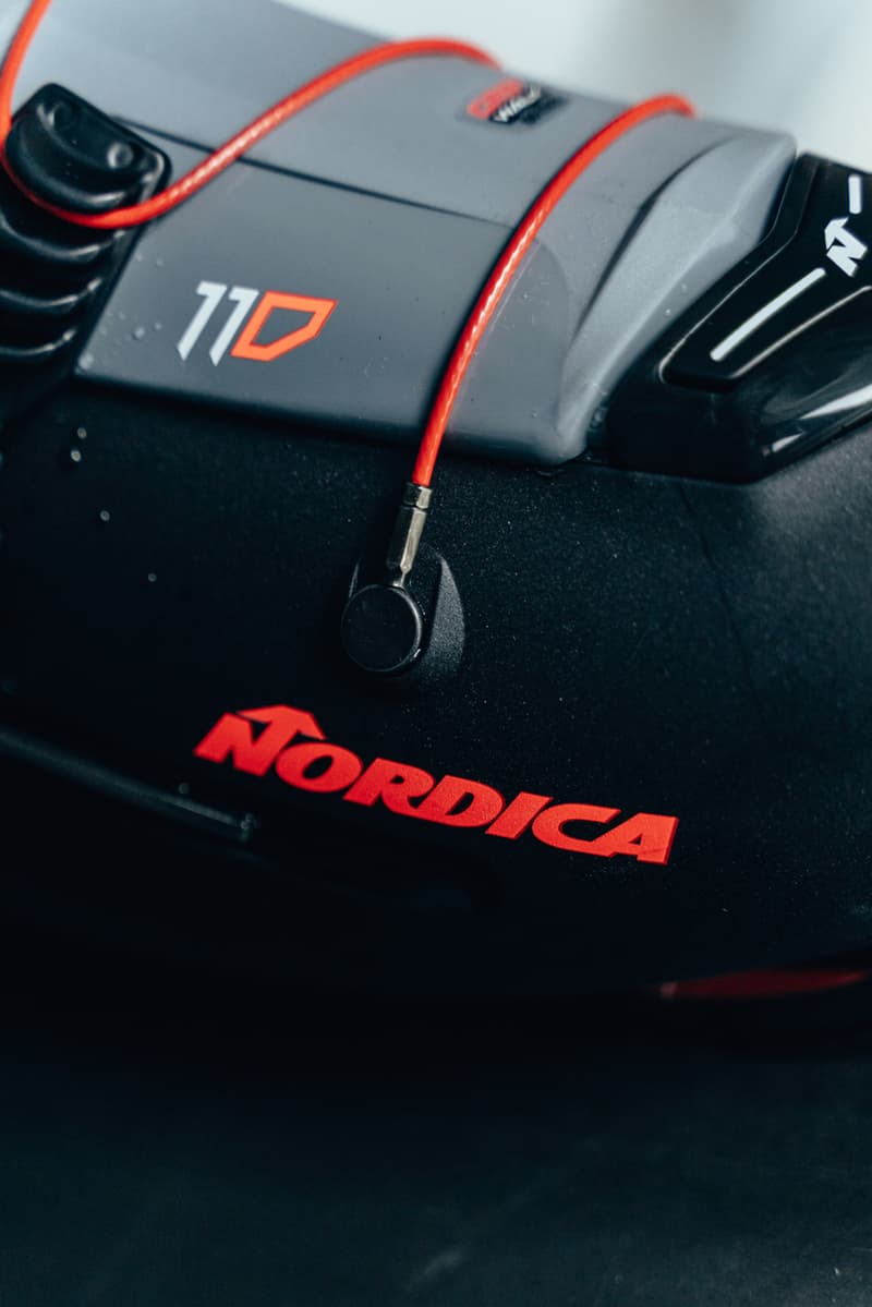 nordica hf boot ski skiwear single click rear entry system design technical double axis pivot cork liner primaloft footwear boots 