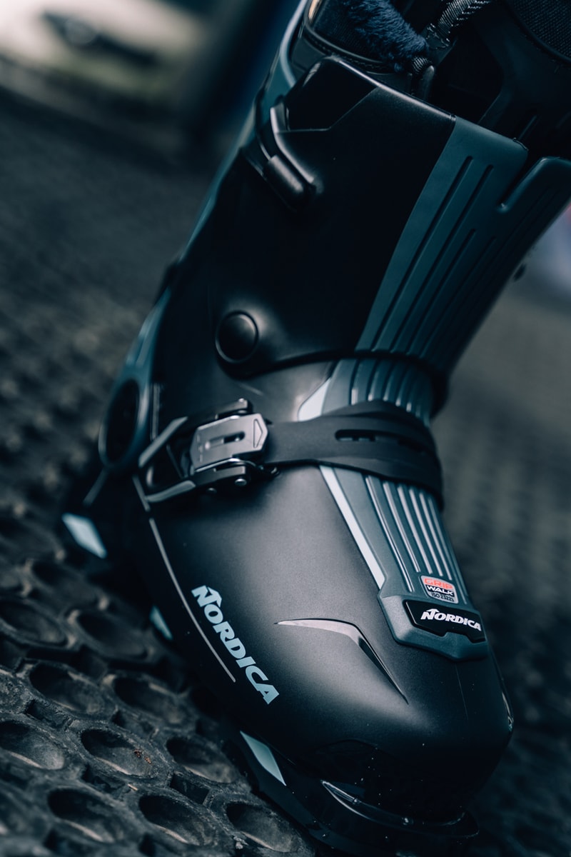 nordica hf boot ski skiwear single click rear entry system design technical double axis pivot cork liner primaloft footwear boots 