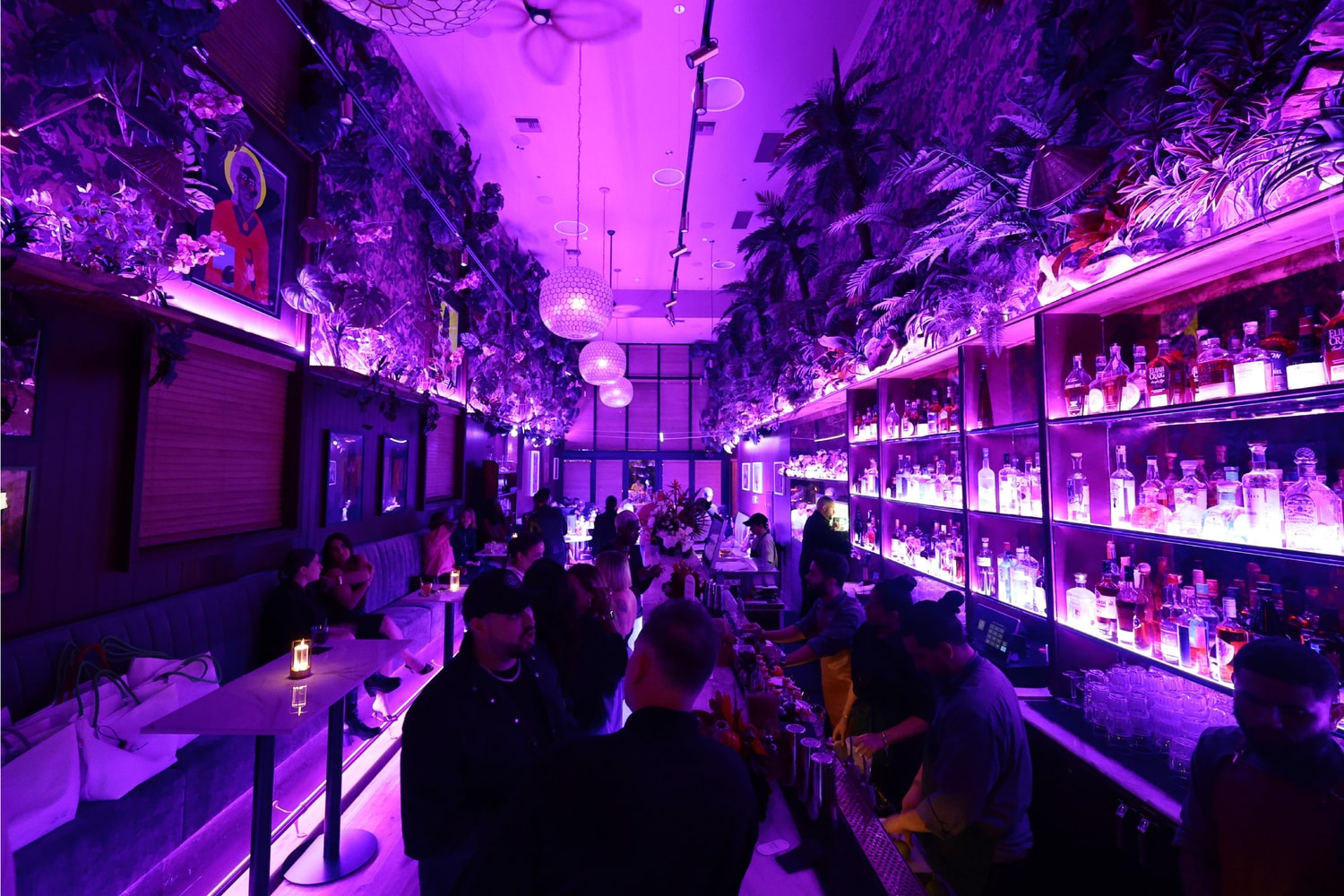 Rivian x It's Good Miami Art Week Las Lap Dinner Borealis Purple Artworks