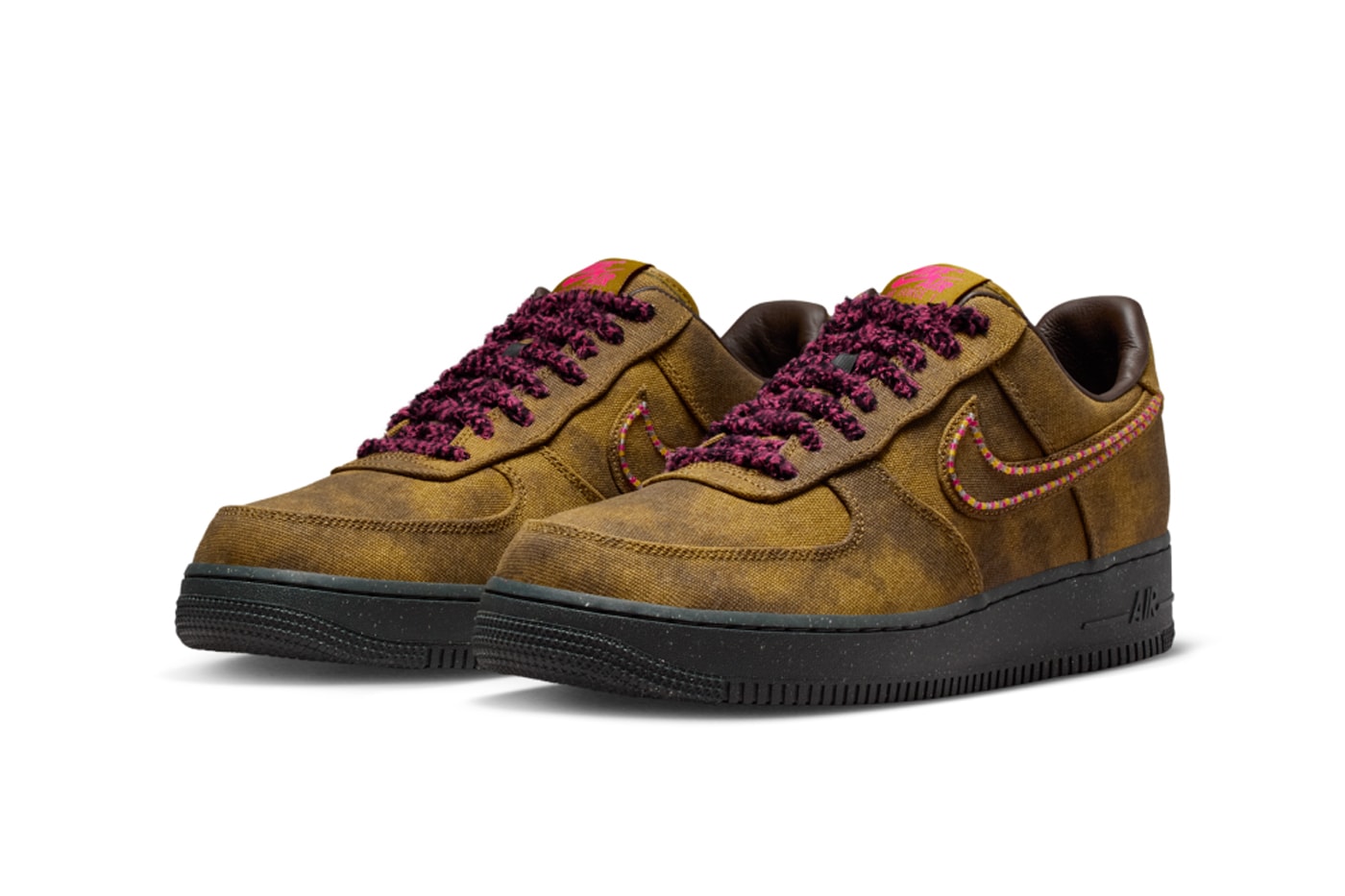 Nike Air Force 1 Low “Boucle” Release Info IO4474-300 Desert Moss/Fierce Pink-Midwest Gold-Baroque Brown decembe release
