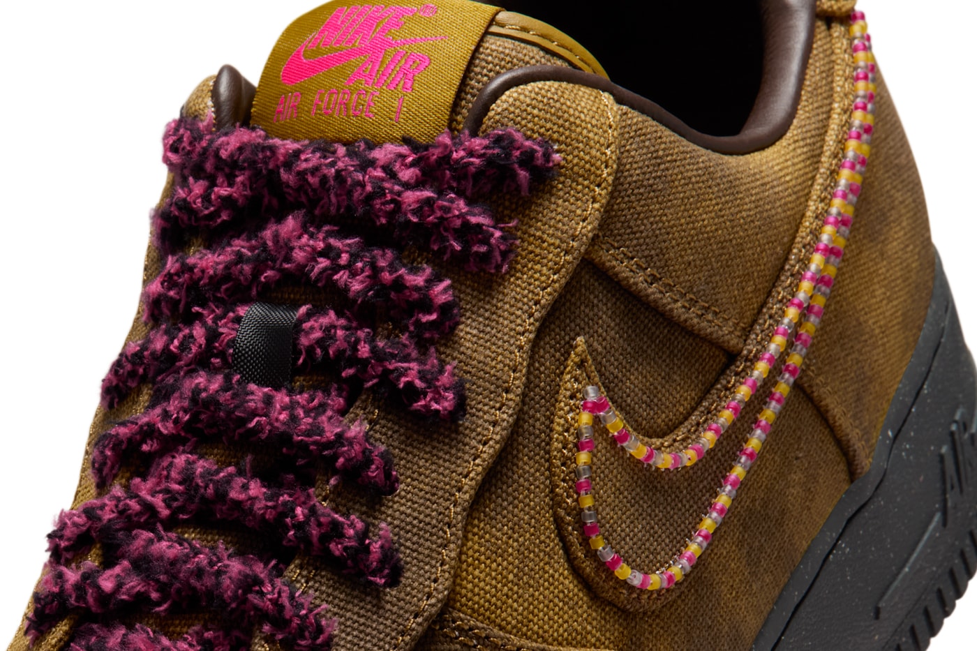 Nike Air Force 1 Low “Boucle” Release Info IO4474-300 Desert Moss/Fierce Pink-Midwest Gold-Baroque Brown decembe release