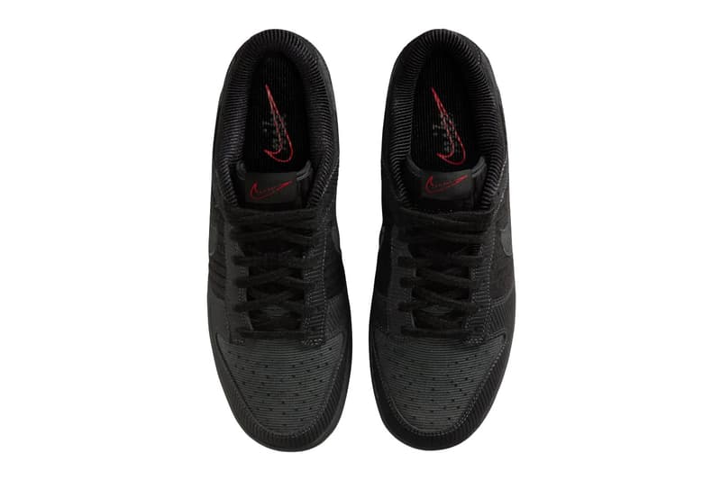 Nike Dunk Low Black Corduroy IB7746-001 Release Info