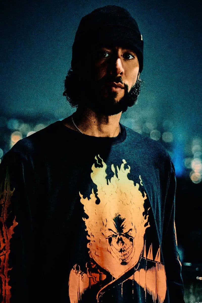 OVO x Marvel Ghost Rider long sleeve with flame graphics