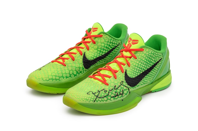 Kobe Bryants Only Game-Worn and Signed Nike Kobe 6 Protro "Grinch" Hits the Auction Block pharrell williams