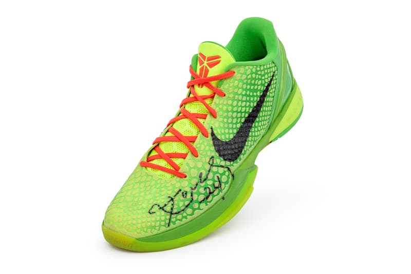 Kobe Bryants Only Game-Worn and Signed Nike Kobe 6 Protro "Grinch" Hits the Auction Block pharrell williams