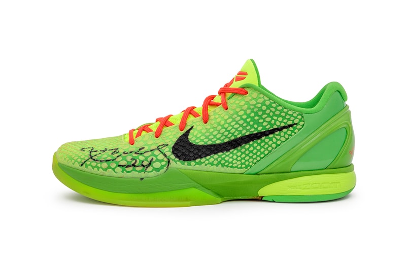 Kobe Bryants Only Game-Worn and Signed Nike Kobe 6 Protro "Grinch" Hits the Auction Block pharrell williams