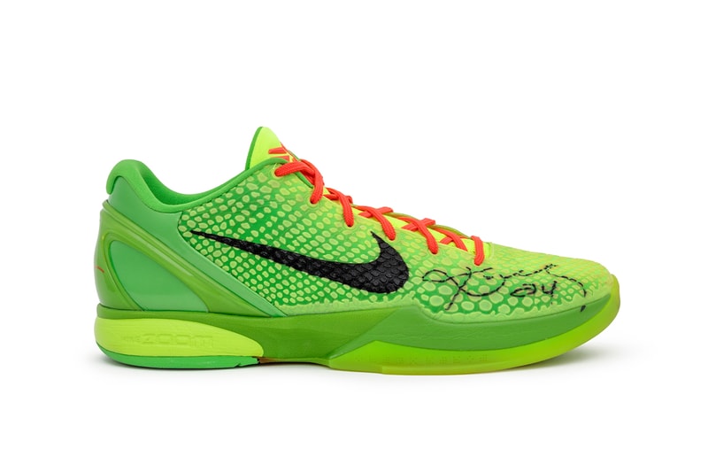 Kobe Bryants Only Game-Worn and Signed Nike Kobe 6 Protro "Grinch" Hits the Auction Block pharrell williams