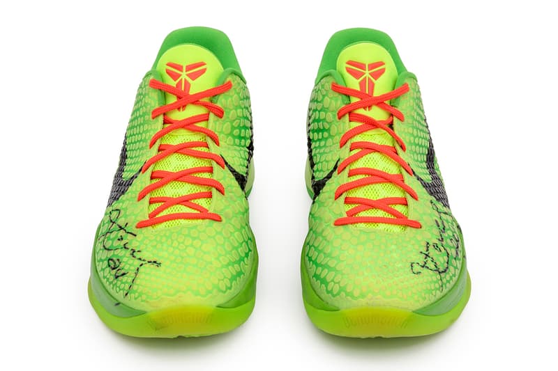 Kobe Bryants Only Game-Worn and Signed Nike Kobe 6 Protro "Grinch" Hits the Auction Block pharrell williams