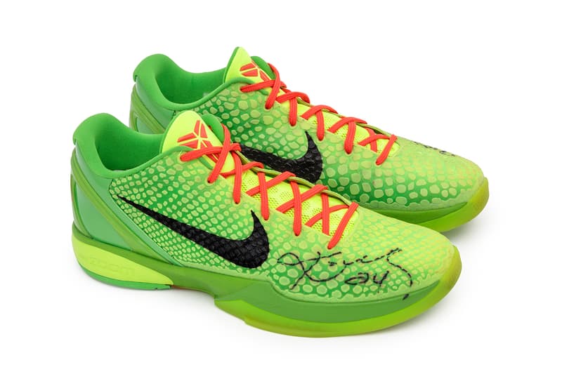 Kobe Bryants Only Game-Worn and Signed Nike Kobe 6 Protro "Grinch" Hits the Auction Block pharrell williams