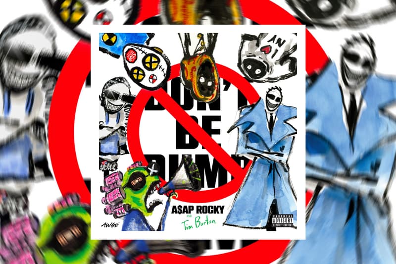 ASAP Rocky DON’T BE DUMB Album Cover Film tim burton Announcement