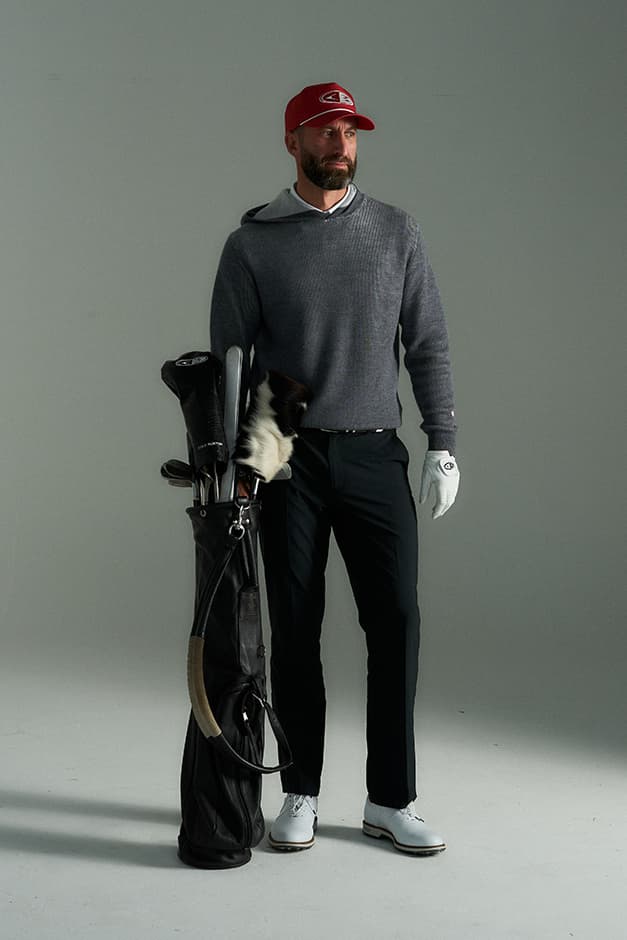 cole buxton golf london uk debut launch collection drop polo hoodie gilet pants merino knit quarter zip pullover sweatshirt shorts