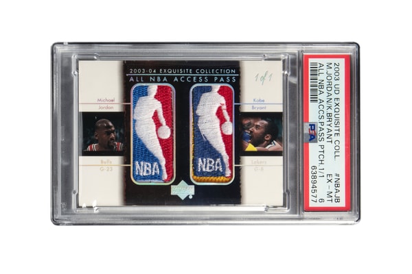 2003 Upper Deck Exquisite Dual Logoman basketball card featuring Kobe Bryant and Michael Jordan that sold for $3.172 million at Heritage Auctions