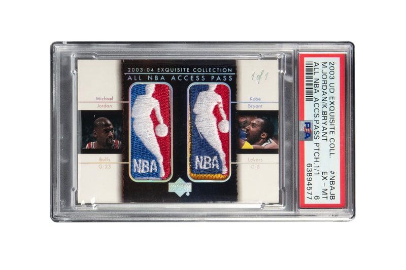 2003 Upper Deck Exquisite Dual Logoman basketball card featuring Kobe Bryant and Michael Jordan that sold for $3.172 million at Heritage Auctions