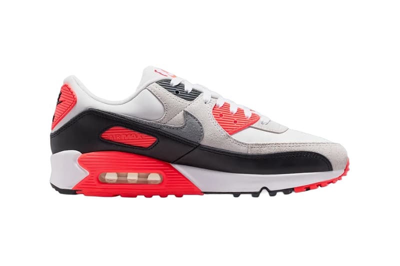 Nike Air Max 90 Infrared Reflective White Particle Grey Light Smoke Grey Black Infrared 23 IU1055-100 Release Info