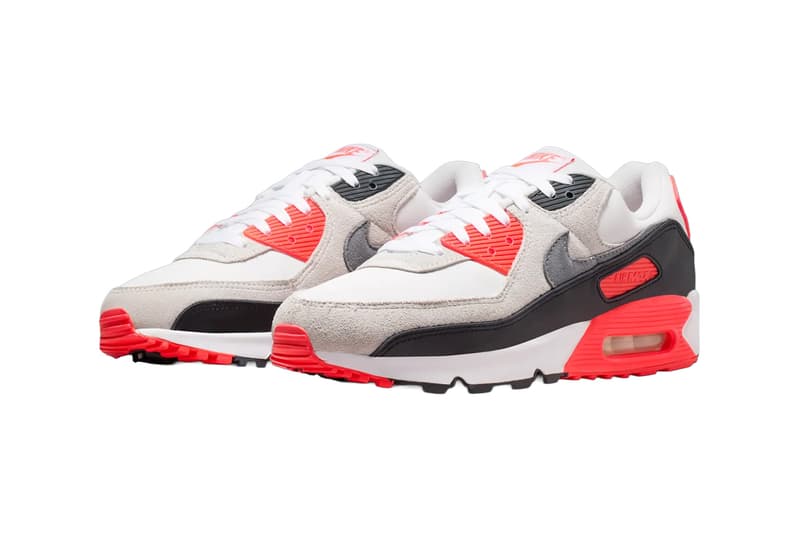 Nike Air Max 90 Infrared Reflective White Particle Grey Light Smoke Grey Black Infrared 23 IU1055-100 Release Info