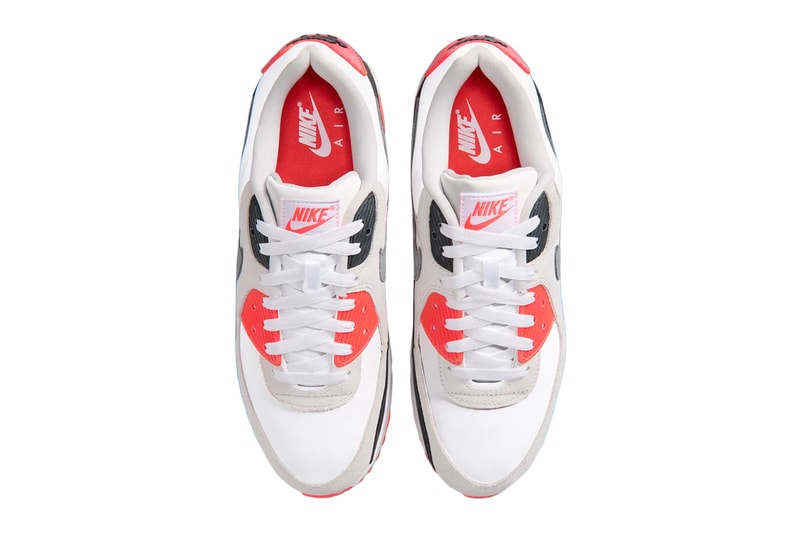 Nike Air Max 90 Infrared Reflective White Particle Grey Light Smoke Grey Black Infrared 23 IU1055-100 Release Info