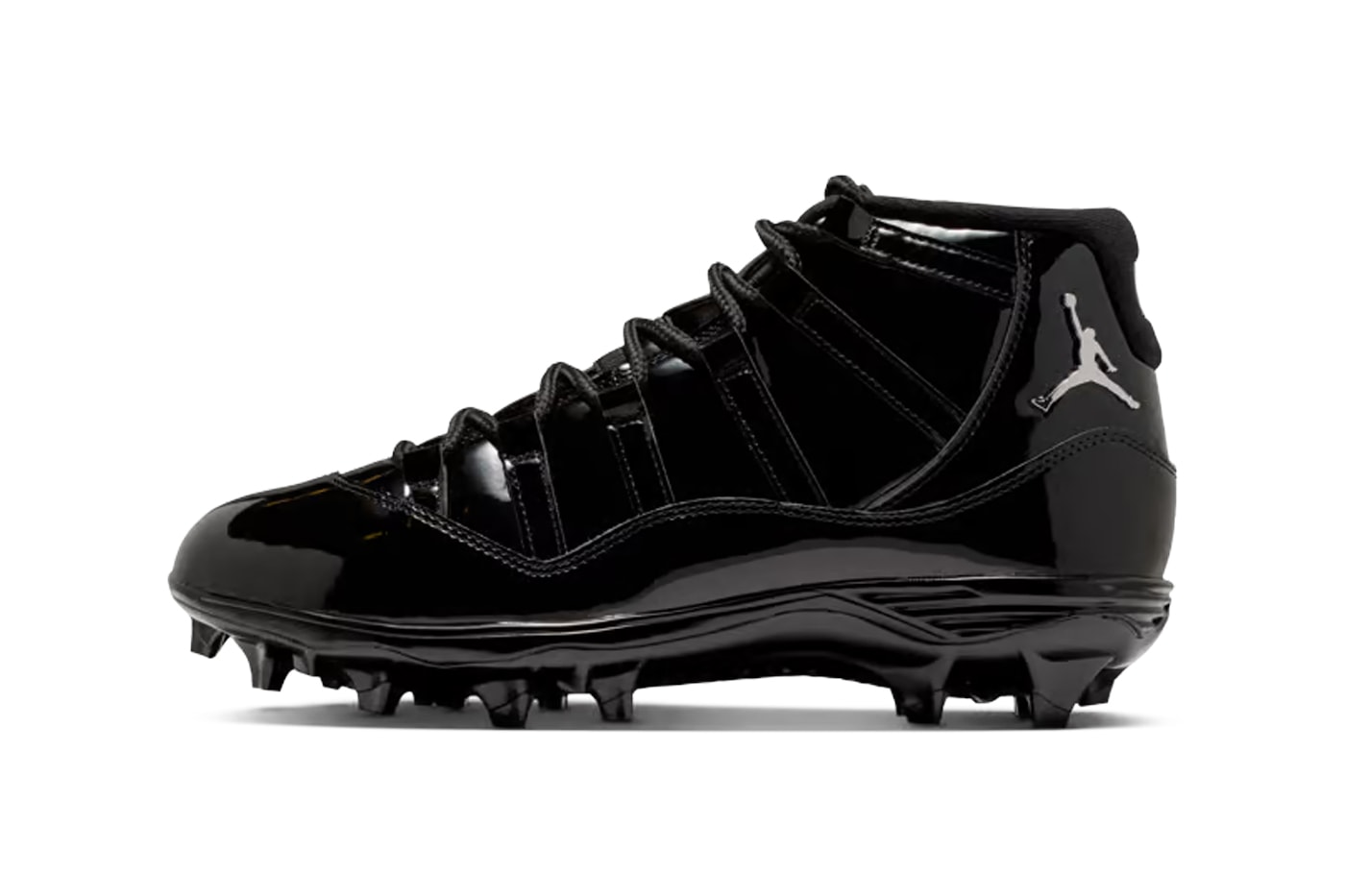Air Jordan 11 TD Cleats Receives "Black Patent" Iteration HM7324-001 Black/Anthracite-Metallic Silver football jordan brand triple black