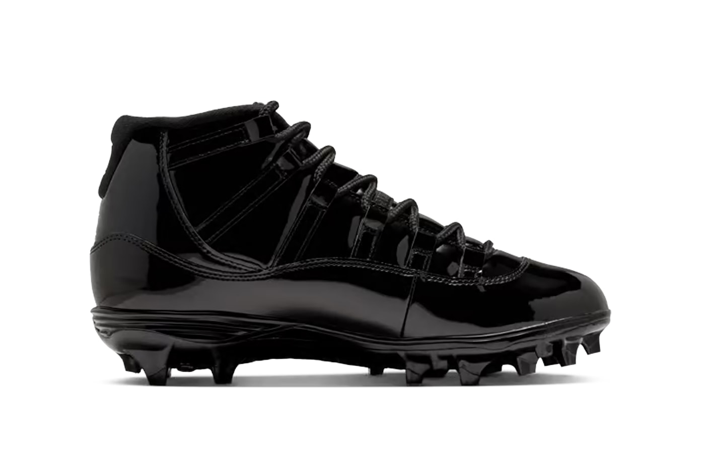 Air Jordan 11 TD Cleats Receives "Black Patent" Iteration HM7324-001 Black/Anthracite-Metallic Silver football jordan brand triple black