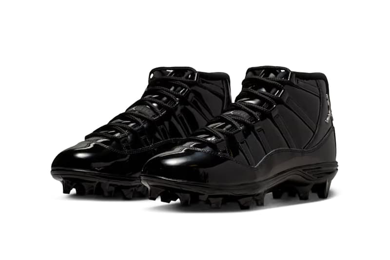 Air Jordan 11 TD Cleats Receives "Black Patent" Iteration HM7324-001 Black/Anthracite-Metallic Silver football jordan brand triple black
