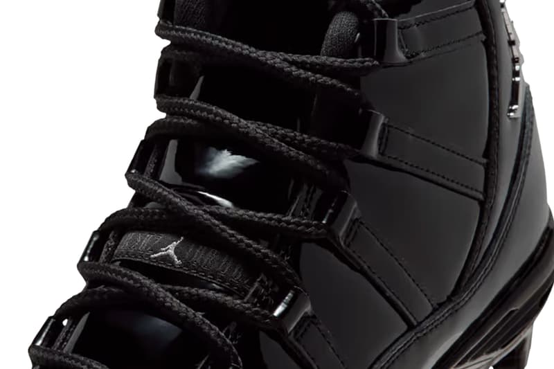 Air Jordan 11 TD Cleats Receives "Black Patent" Iteration HM7324-001 Black/Anthracite-Metallic Silver football jordan brand triple black