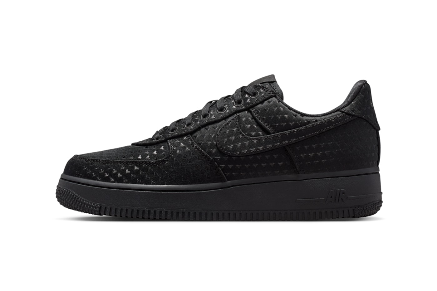 Nike Air Force 1 Triple Black "Valentine's Day" Black/University Red IQ9965-001 official look