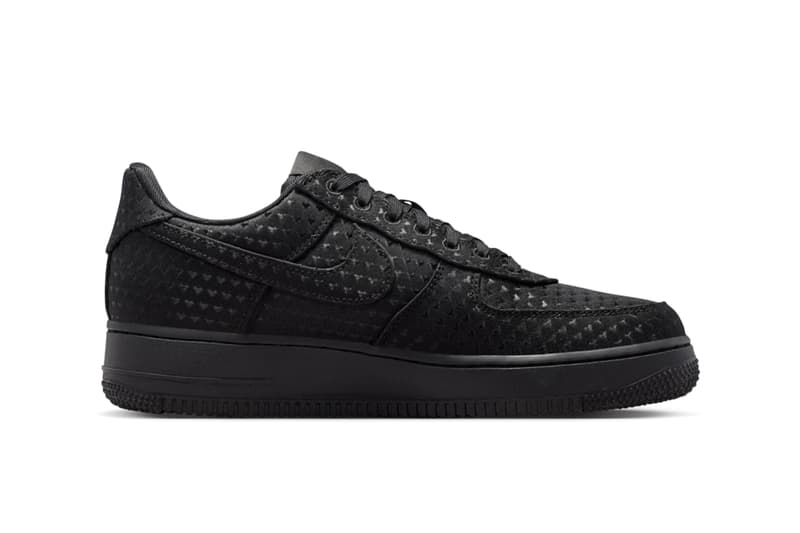 Nike Air Force 1 Triple Black "Valentine's Day" Black/University Red IQ9965-001 official look
