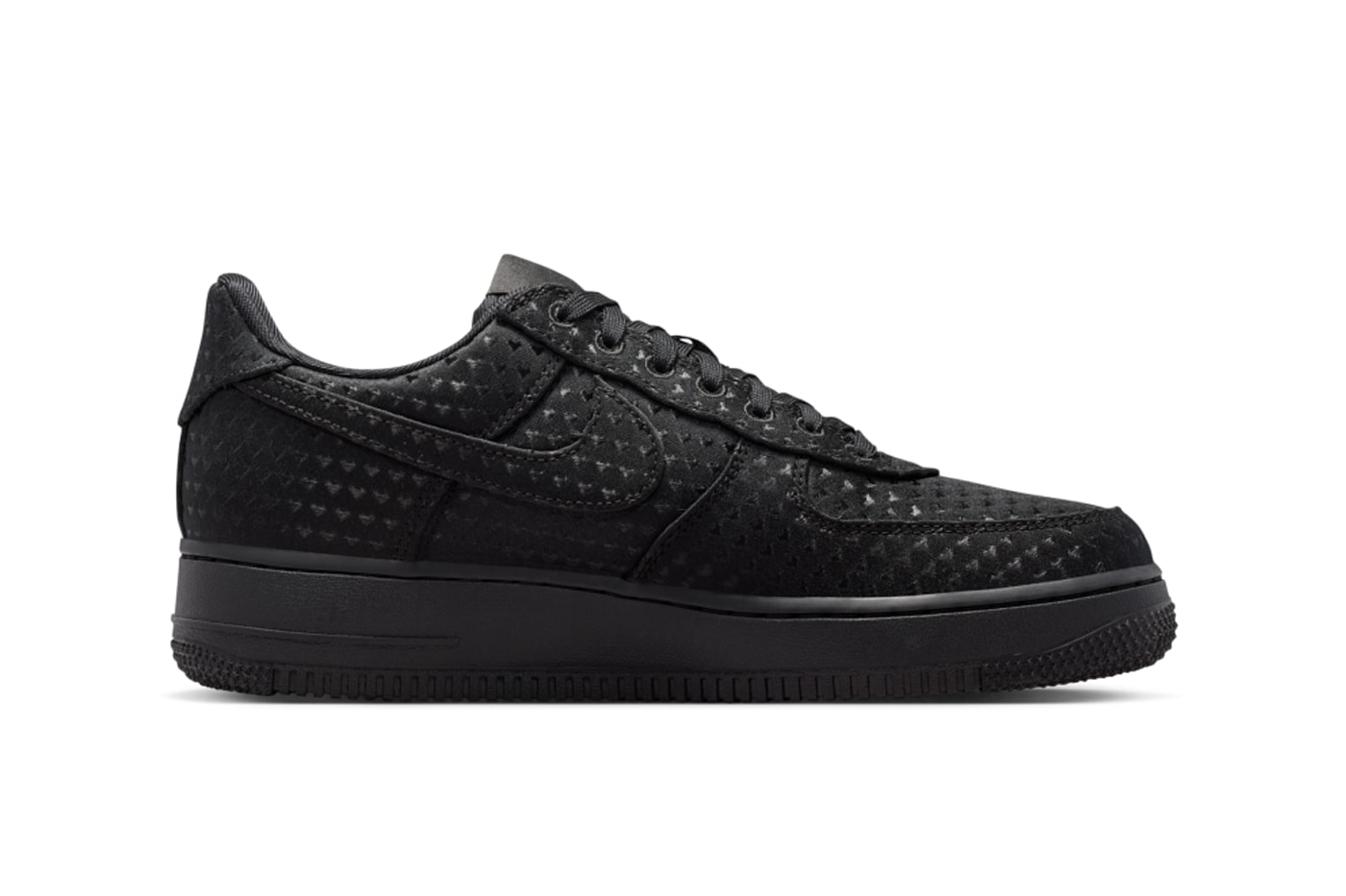 Nike Air Force 1 Triple Black "Valentine's Day" Black/University Red IQ9965-001 official look
