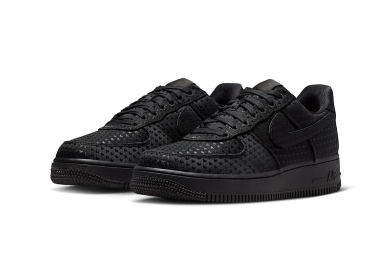 Nike Air Force 1 Triple Black "Valentine's Day" Black/University Red IQ9965-001 official look