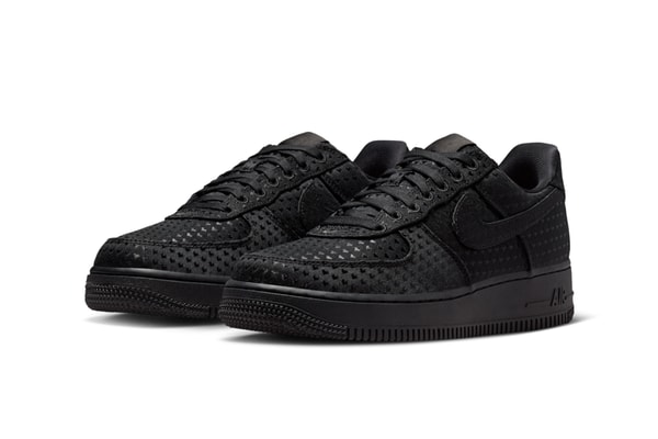 Nike Air Force 1 Triple Black "Valentine's Day" Black/University Red IQ9965-001 official look