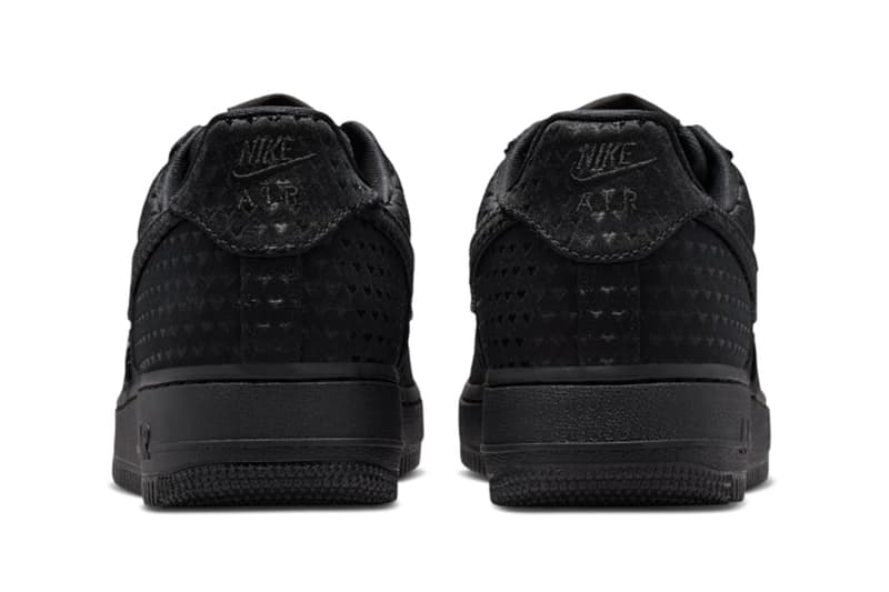 Nike Air Force 1 Triple Black "Valentine's Day" Black/University Red IQ9965-001 official look