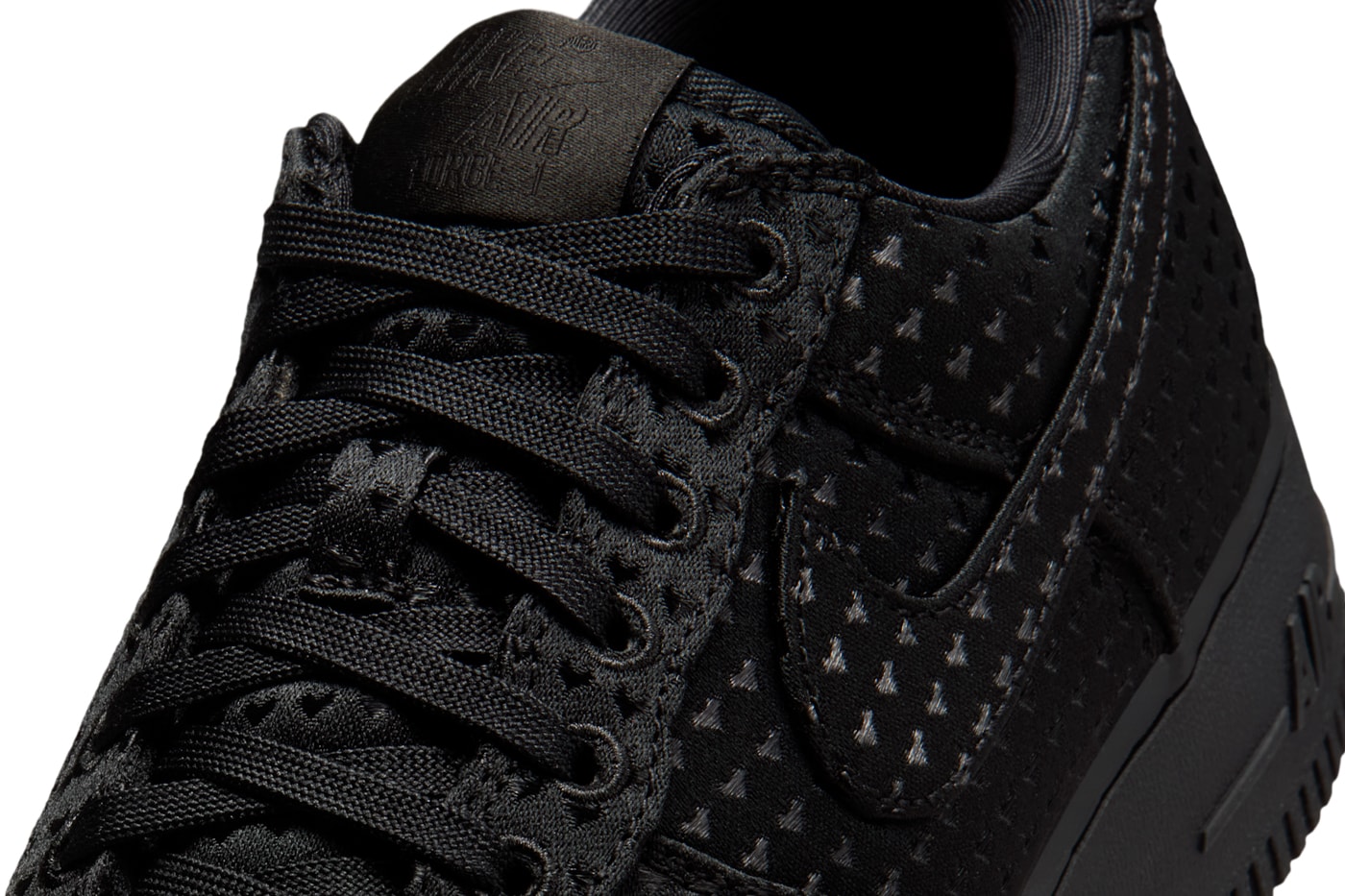 Nike Air Force 1 Triple Black "Valentine's Day" Black/University Red IQ9965-001 official look