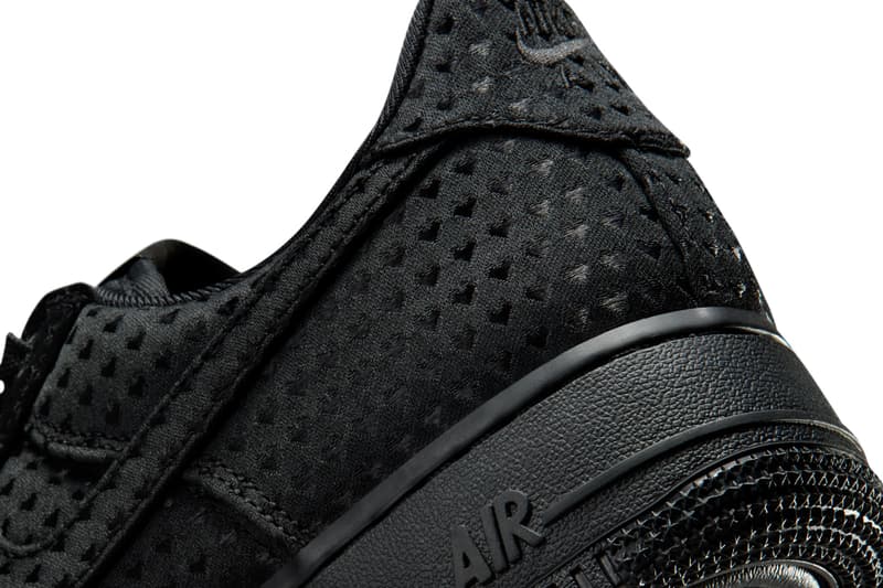 Nike Air Force 1 Triple Black "Valentine's Day" Black/University Red IQ9965-001 official look