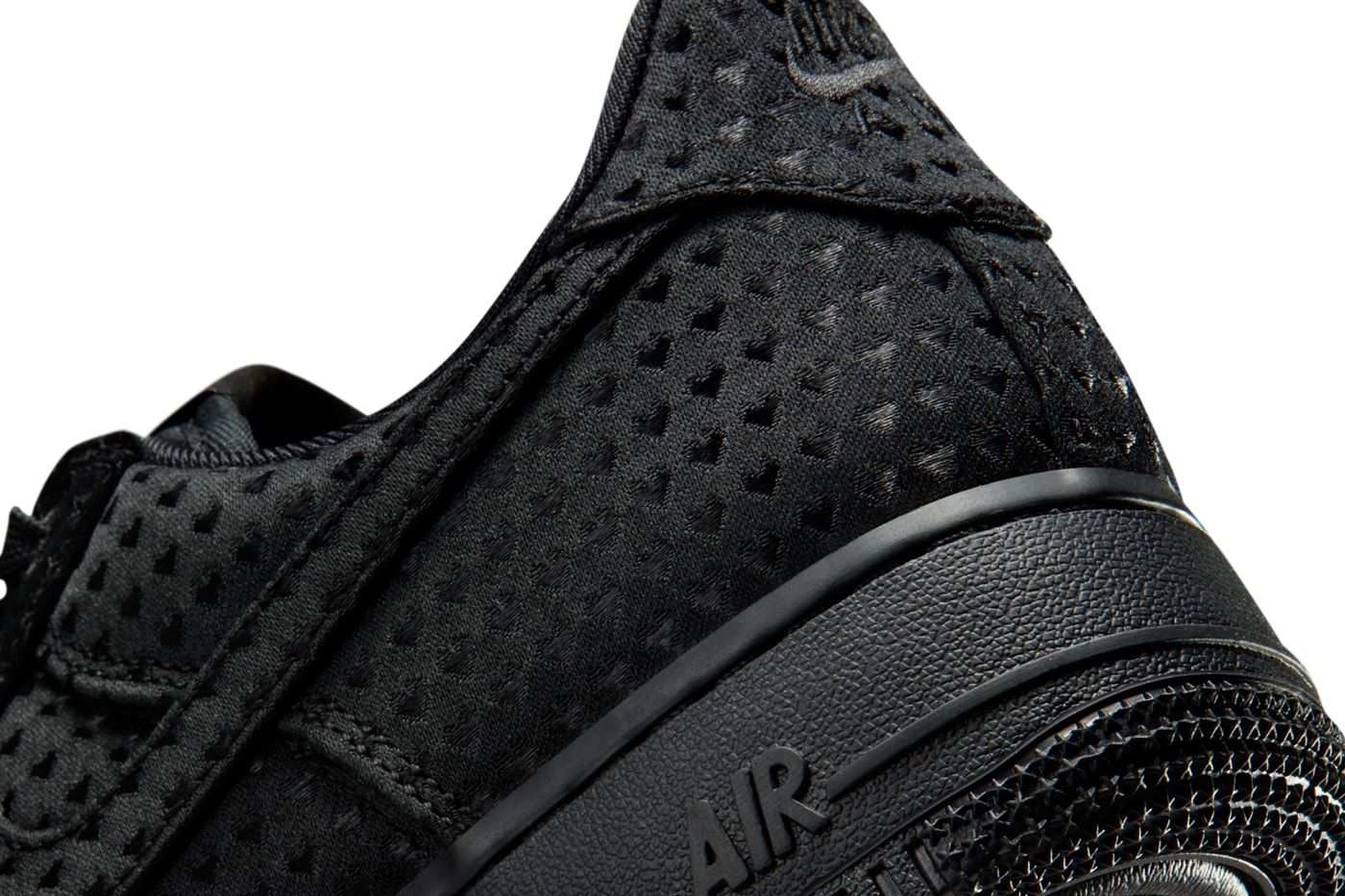 Nike Air Force 1 Triple Black "Valentine's Day" Black/University Red IQ9965-001 official look