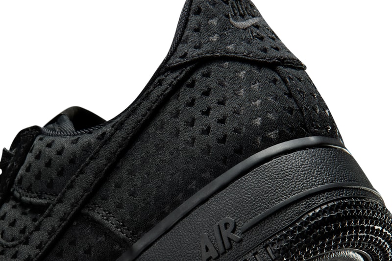 Nike Air Force 1 Triple Black "Valentine's Day" Black/University Red IQ9965-001 official look