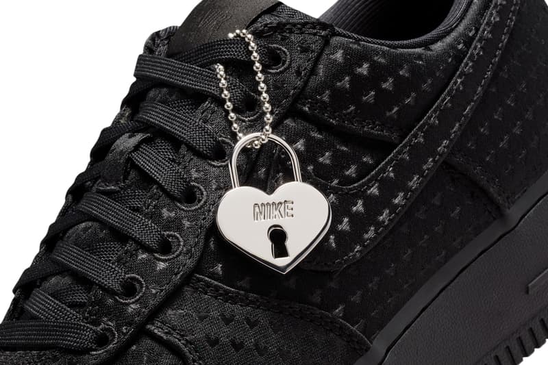 Nike Air Force 1 Triple Black "Valentine's Day" Black/University Red IQ9965-001 official look