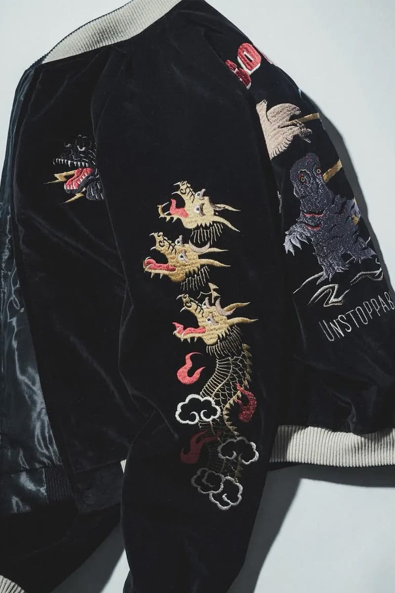 Tailor Toyo BEAMS Japan collaboration Godzilla Embroidered Sukajan Jacket Release Info