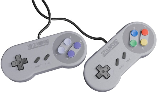 Epilogue SN Operator transparent USB-C dock connected to a computer with an original SNES cartridge inserted