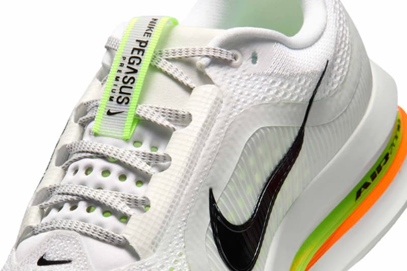 Nike Pegasus Premium Miami Hurricanes White Off-White Volt Black HQ2592-105 Release Info