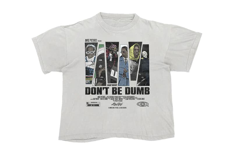 A$AP Rocky Drops 'DON'T BE DUMB' Merch t-shirts megaphone flannel curlers