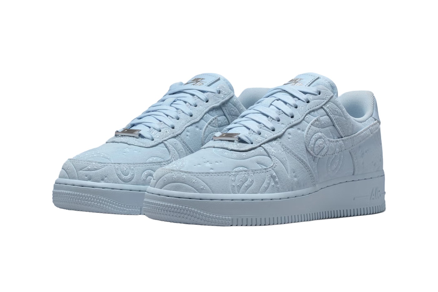 Nike Air Force 1 Low “PaisleyHydrogen Blue" Hydrogen Blue/Metallic Silver/Hydrogen Blue Suede IO1259-400 Release Info