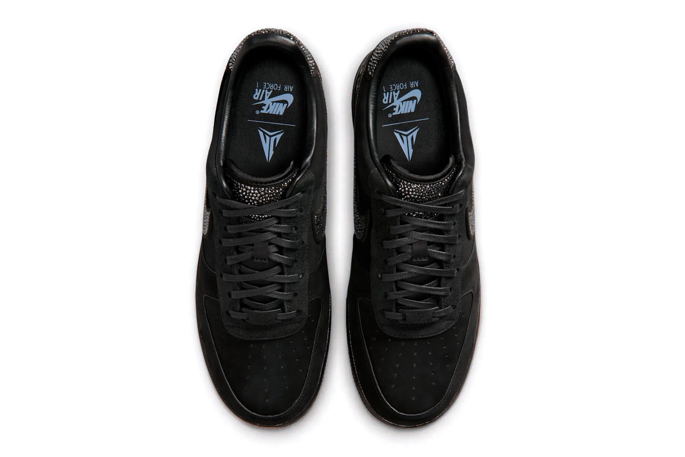 Ja Morant x Nike Air Force 1 Low "Swarovski" Black/Metallic Silver-Cobalt Bliss
