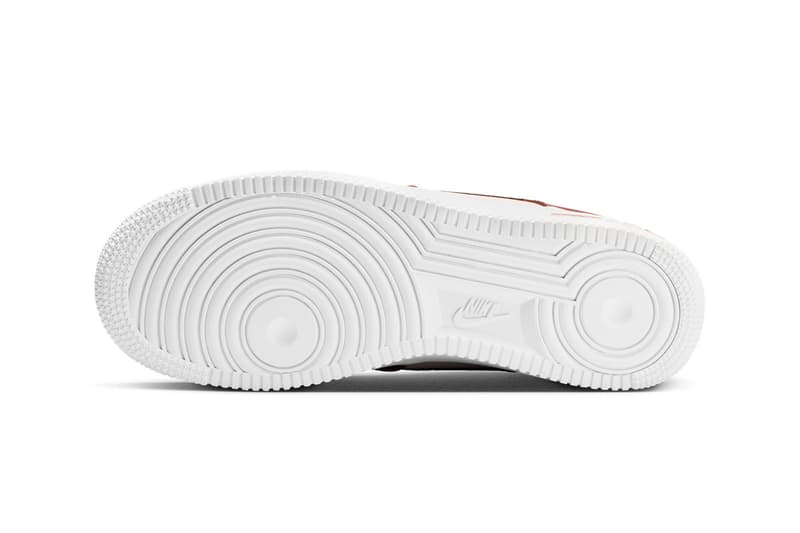 Nike Air Force 1 Low Cinnamon/Silt Red-White-Metallic Silver Release Info