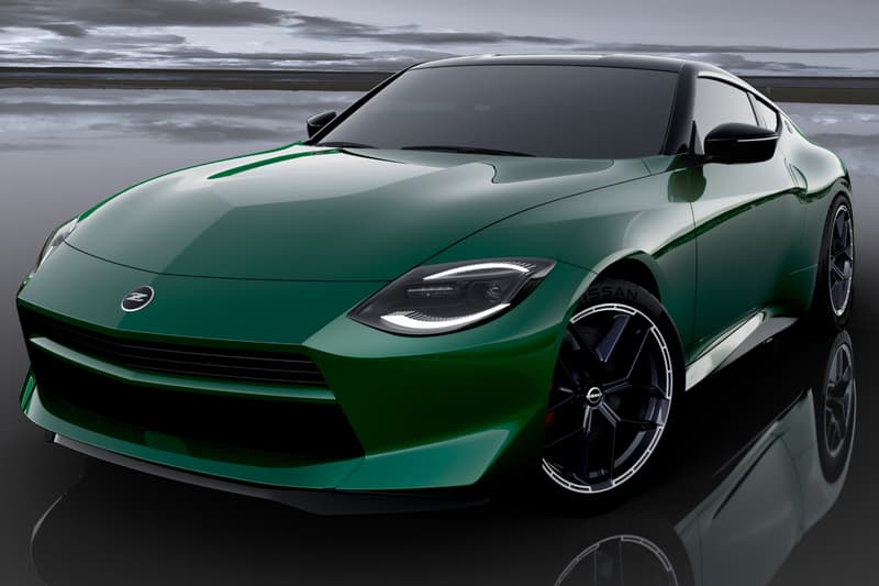 2027 Nissan Fairlady Z facelift in Unryu Green showcasing new two-piece grille and Nismo manual performance variant at Tokyo Auto Salon